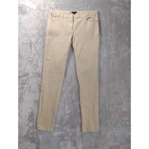H&M Women’s Skinny Jeans Lot Of 2 Stretchy Green Beige Pants Mid Rise Size 10 - Picture 2 of 15
